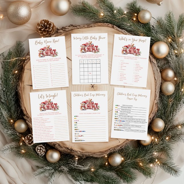 A Merry Little Baby Shower Baby Name Race Game (Criador carregado)