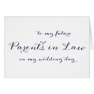 A meus sogros em meu cartão do dia do casamento