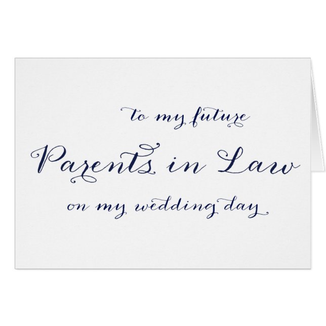A meus sogros em meu cartão do dia do casamento (Frente Horizontal)