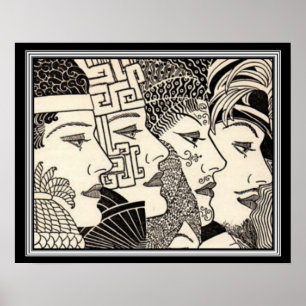 "A Mil Vidas" Art Deco Impressão 16 x 20