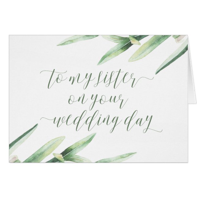 A minha irmã em seu cartão do dia do casamento (Frente Horizontal)