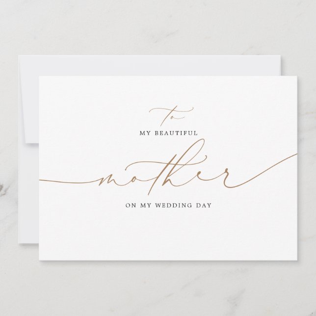 À Minha Mãe No Meu Elegante De Dia De Casamento (Frente)