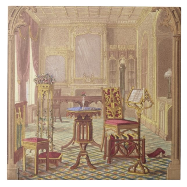 A mobília gótico de Pugin, por Augustus Charles (Frente)