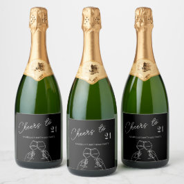 A moderna e elegante alegria para 21 festas de ani