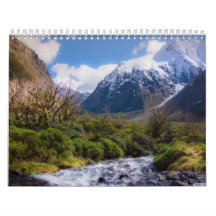 A montanha flui o calendário de amante de natureza