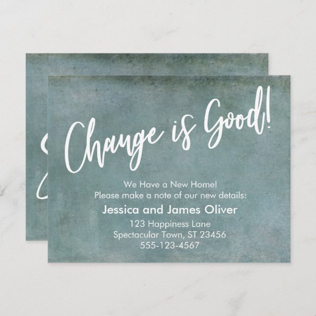 A mudança é boa! Anúncio de Movimentação Azul Grun (Frente/Verso)