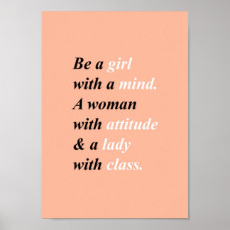 A mulher clássica cita. Girly poster