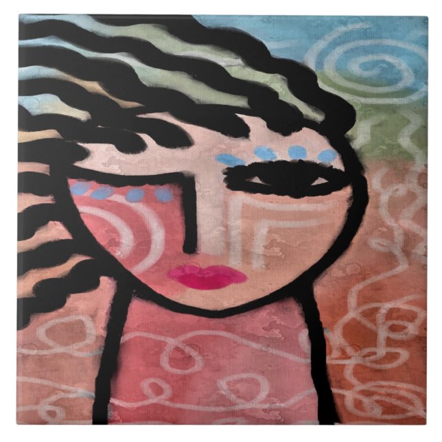 A mulher e a pintura digital da Abstrato do Sol (Frente)