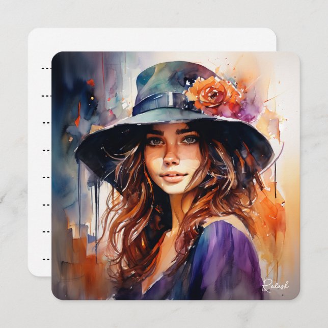 A Mulher no Chapéu: Retrato da Graça Vibrante (Frente/Verso)