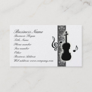 A música do violino nota o cartão de visita