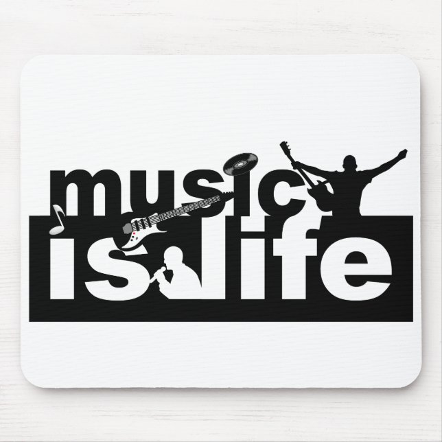 A música é o mousepad da vida - personalize! (Frente)