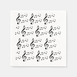 A "música nota" os guardanapo de papel