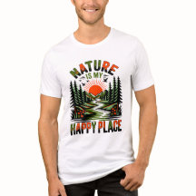 A Natureza É Meu Lugar Feliz Camiseta do Dia da Te