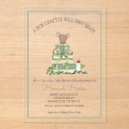 A New Chapter Acrylic Baby Shower Invitation