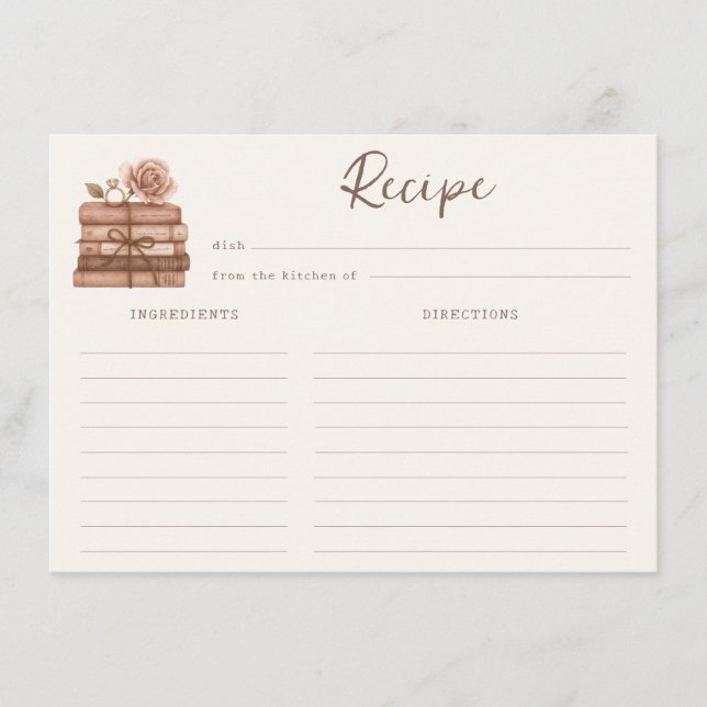 A New Chapter Bridal Shower Recipe Card (Frente)