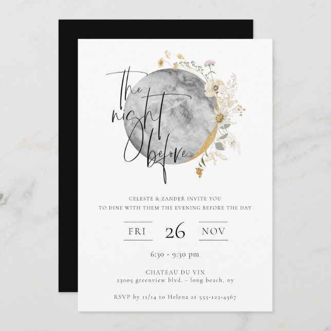 A Noite Antes Do Convite À Lua Gilded (Frente/Verso)