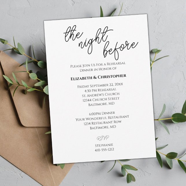 A Noite Antes Do Convite De Ensaio De Casamento (Criador carregado)