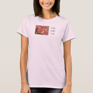 A Noite da Menina! Dogwood Floral Rosa camisetas