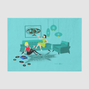 A Noite da Rapariga Retro em Papel Tecidual