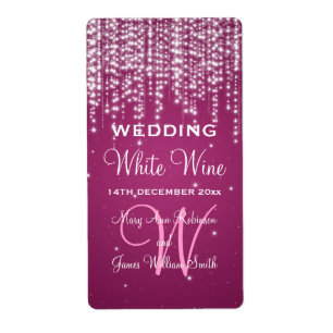A noite elegante da etiqueta do vinho do casamento