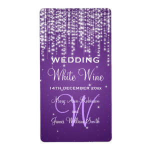 A noite elegante da etiqueta do vinho do casamento