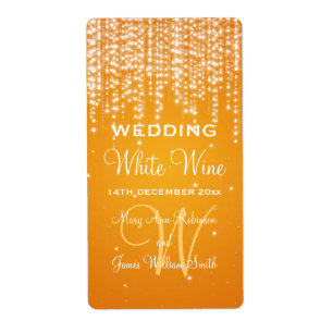 A noite elegante da etiqueta do vinho do casamento