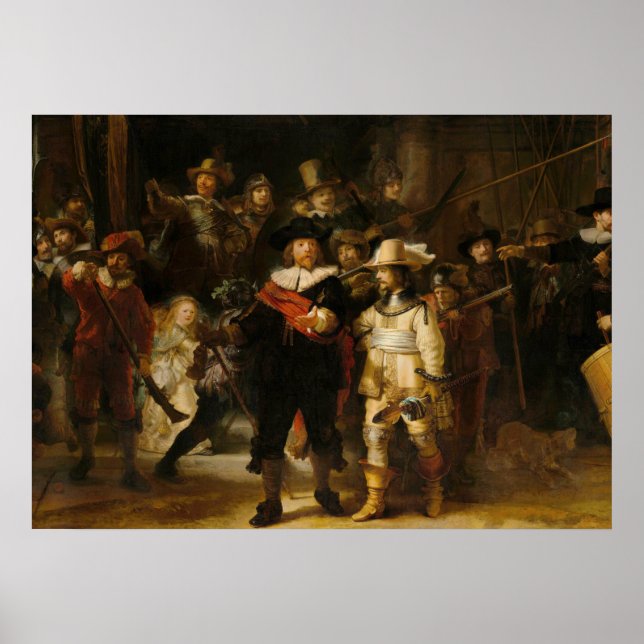 A Noite por Rembrandt van Rijn Poster (Frente)