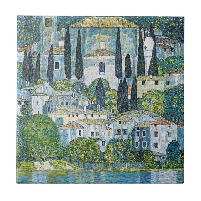 A obra-prima de Gustav Klimt Kirche em Cassone (Frente)