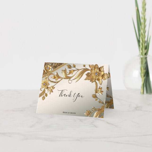 A onda do ouro deixa Cartões de agradecimentos fle (Frente)