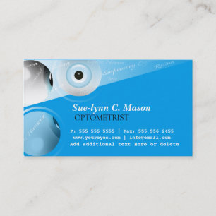 A optometria do optometrista Eyes o cartão de