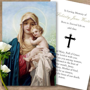 A oração carda a mãe Mary de   & o bebê Jesus