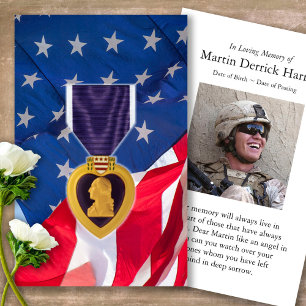 A oração carda a medalha de Purple Heart