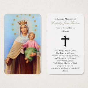 A oração carda nossa senhora Mt Carmel