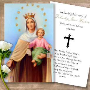 A oração carda nossa senhora Mt Carmel