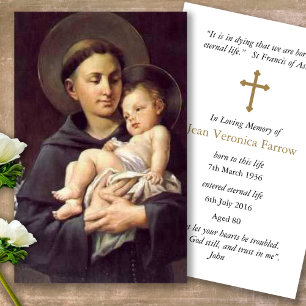 A oração carda   St Anthony & bebê Jesus