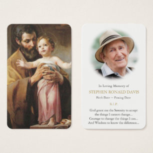 A oração carda St Joseph & criança do cristo