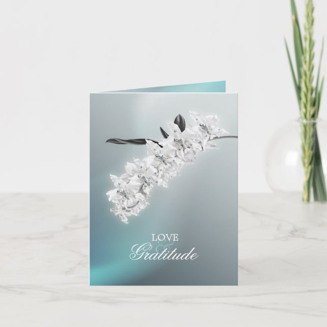 A orquídea branca - obrigado cartão de nota da (Frente)