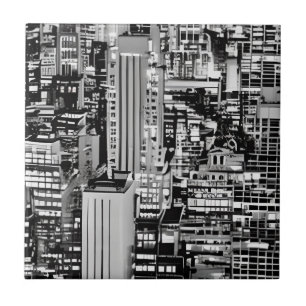 A paisagem urbana de Nova York em preto e branco