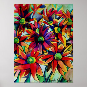 A palha da margarida floresce o poster