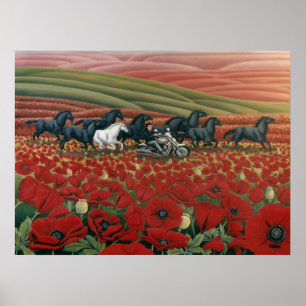 A papoila coloca cavalos selvagens & impressões d