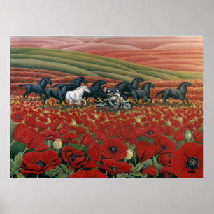 A papoila coloca impressões de pintura dos