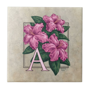 A para Azalea Flower Monograma Art Candy Tin