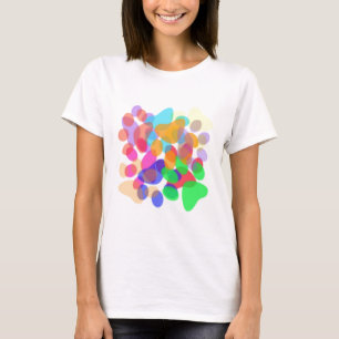 A pata abstrata imprime a fêmea clara da camisa