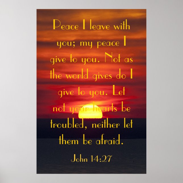 A paz de Jesus bíblia verso John 14:27 poster (Frente)