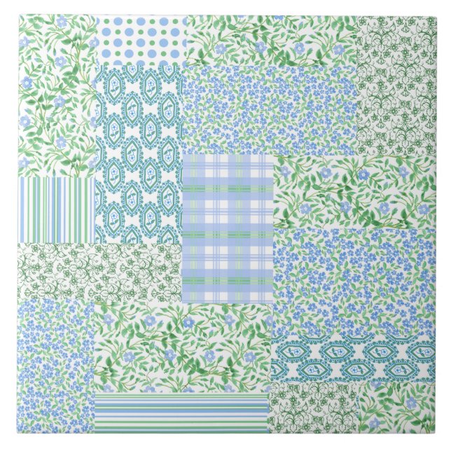 A pervinca azul floresce retalhos do falso do (Frente)