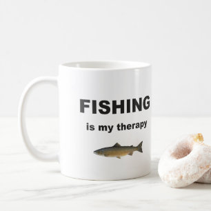 A pesca é minha terapia, caneca de café engraça