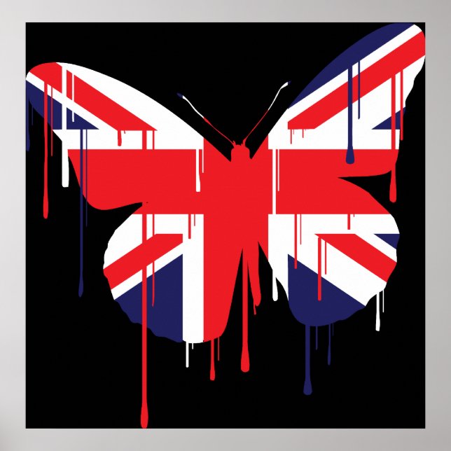 A pintura borboleta executa Poster (Frente)