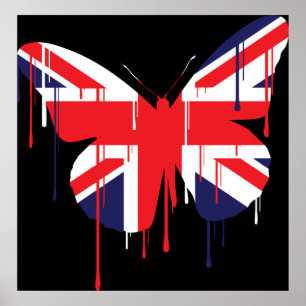 A pintura da borboleta funciona o poster