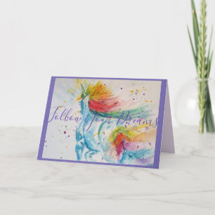 A Pintura Do Unicórnio Siga O Cartão De Aniversári