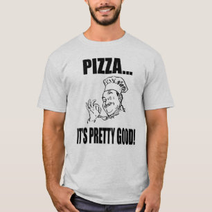 A pizza dos homens é relativamente bom camisa de 